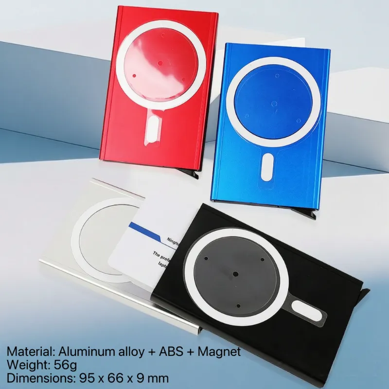 Portatarjetas magnético de aluminio automático
